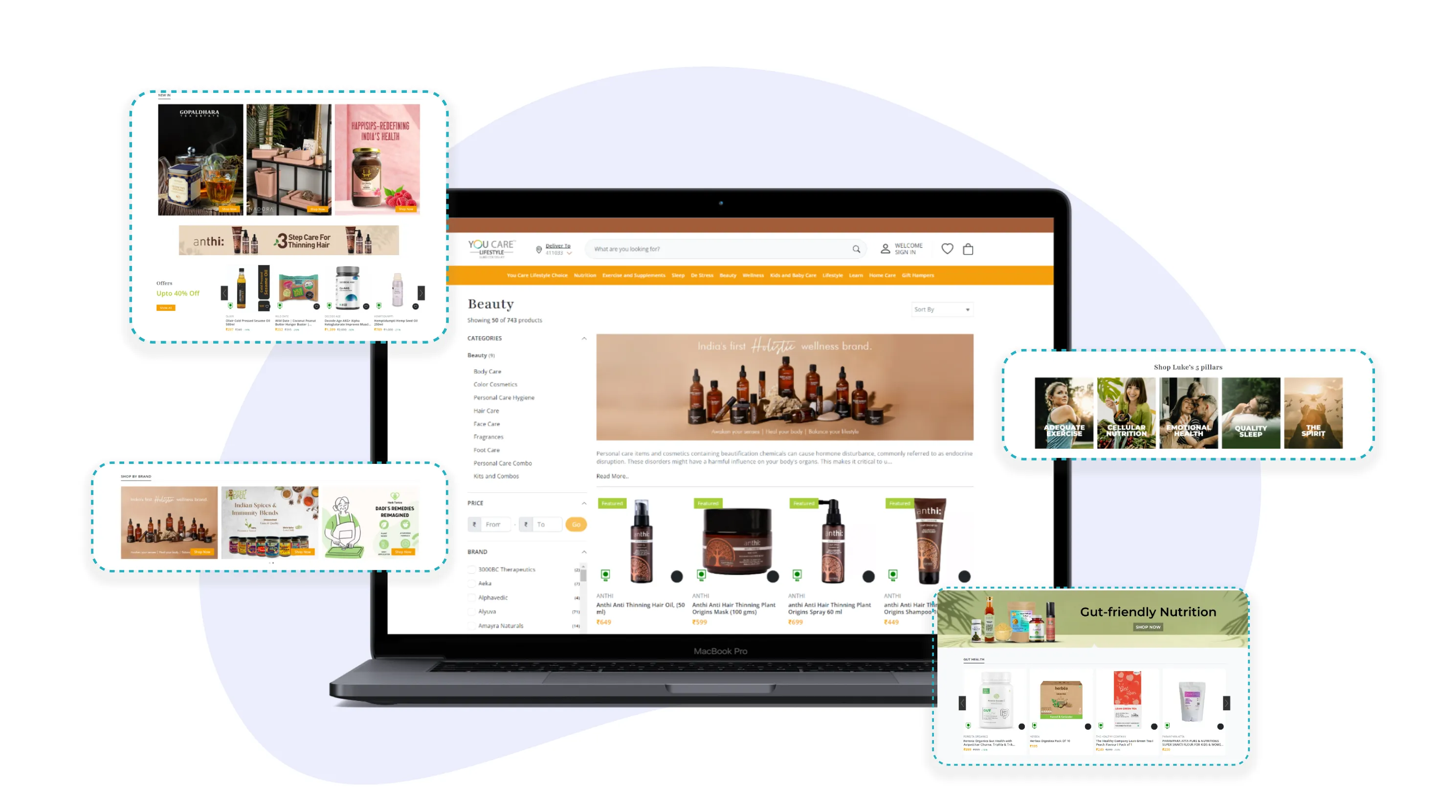 You Care Lifestyle - Holistic Wellness E-Commerce Platform - E-commerce Development project by Accucia