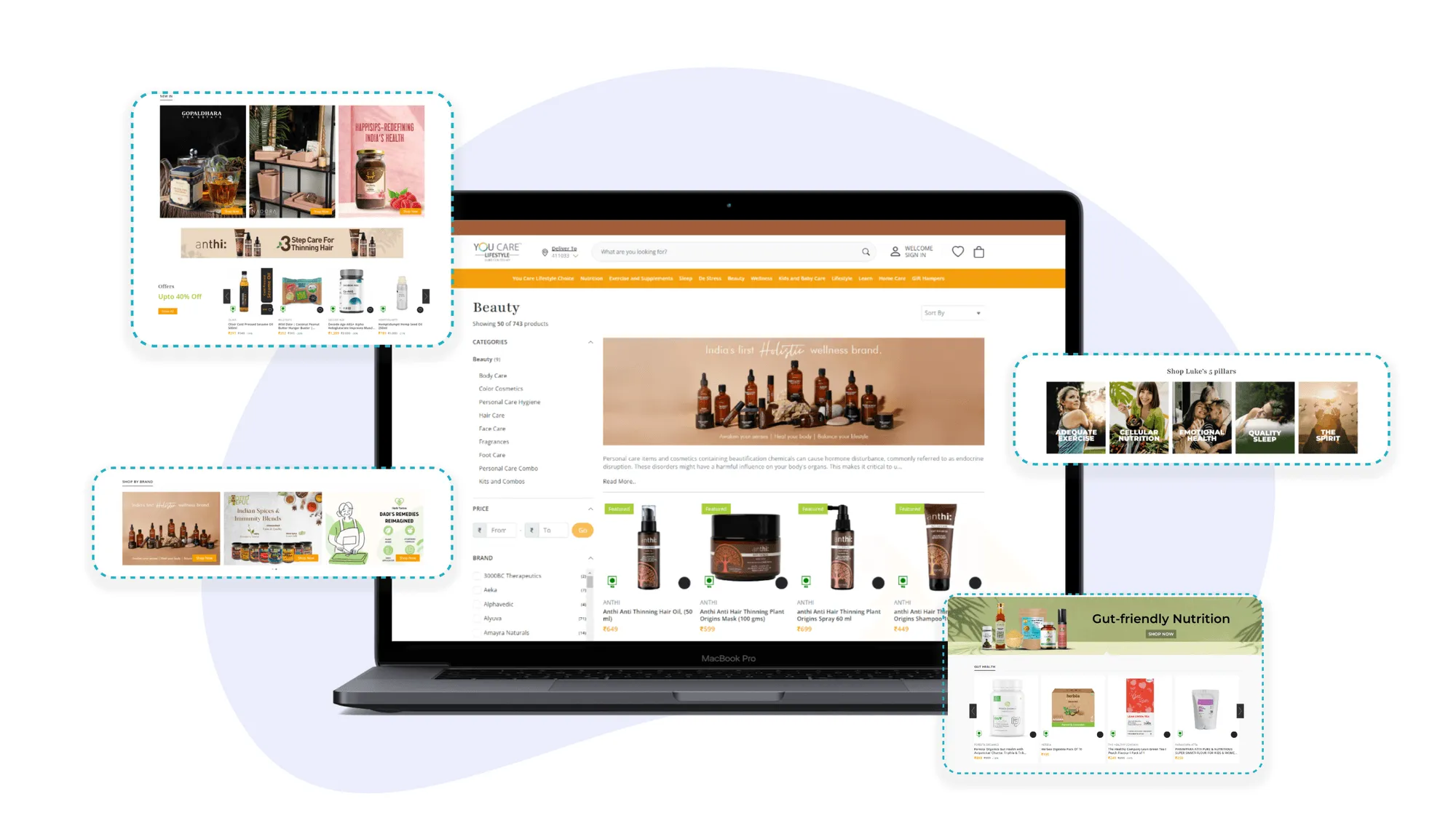 You Care Lifestyle - Holistic Wellness E-Commerce Platform - E-commerce Development project by Accucia