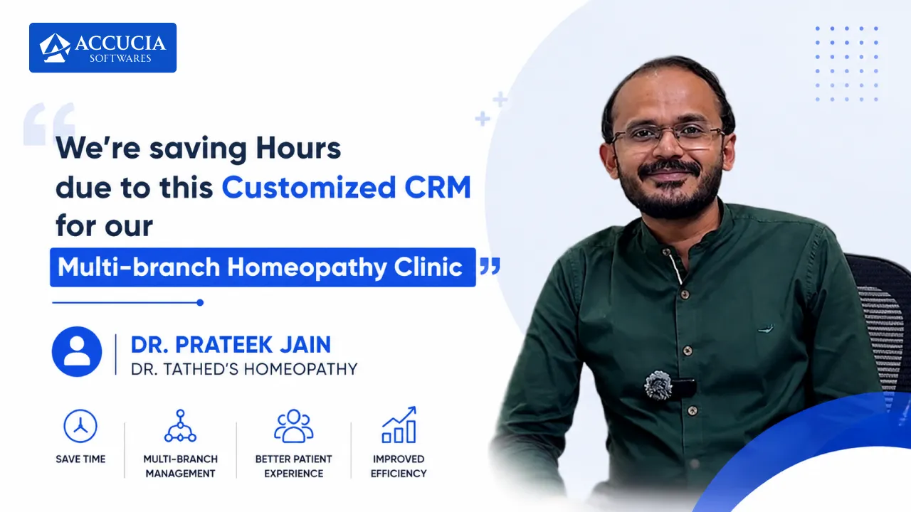 RevisitPlus homeopathy clinic management software in use at a multi-branch practice