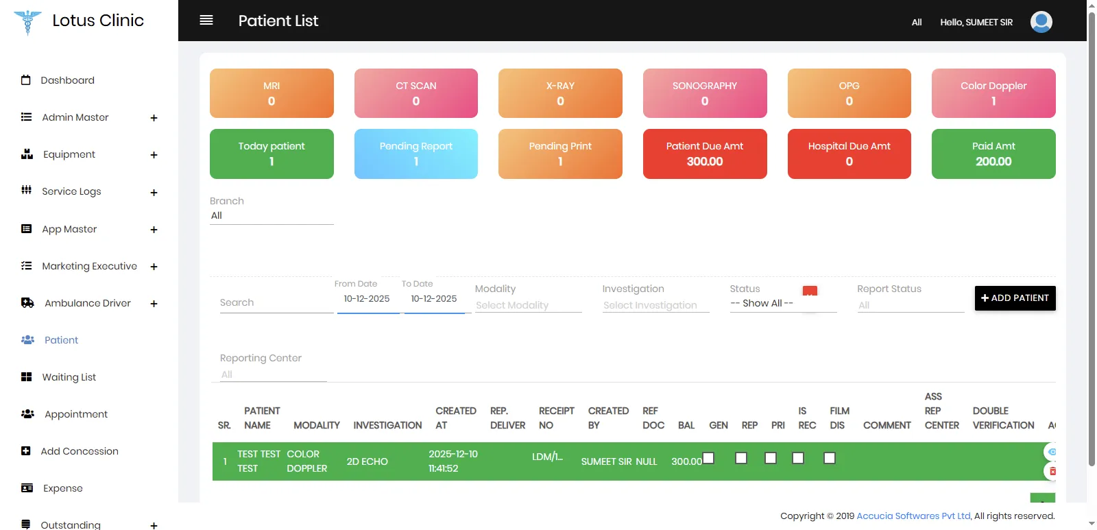 Lotus Hospital Web Patient Master